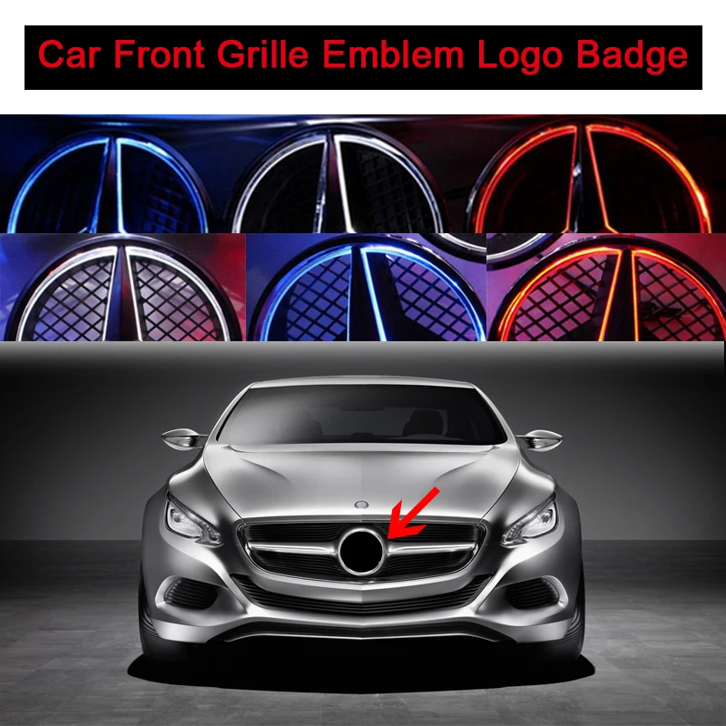 

Car Front Grill Emblem Badge Logo with LED Light for Mercedes Benz A/B/C/CLA/CLS/E/G/GL/GLK/ML/R Class Metris V-class Vito Viano