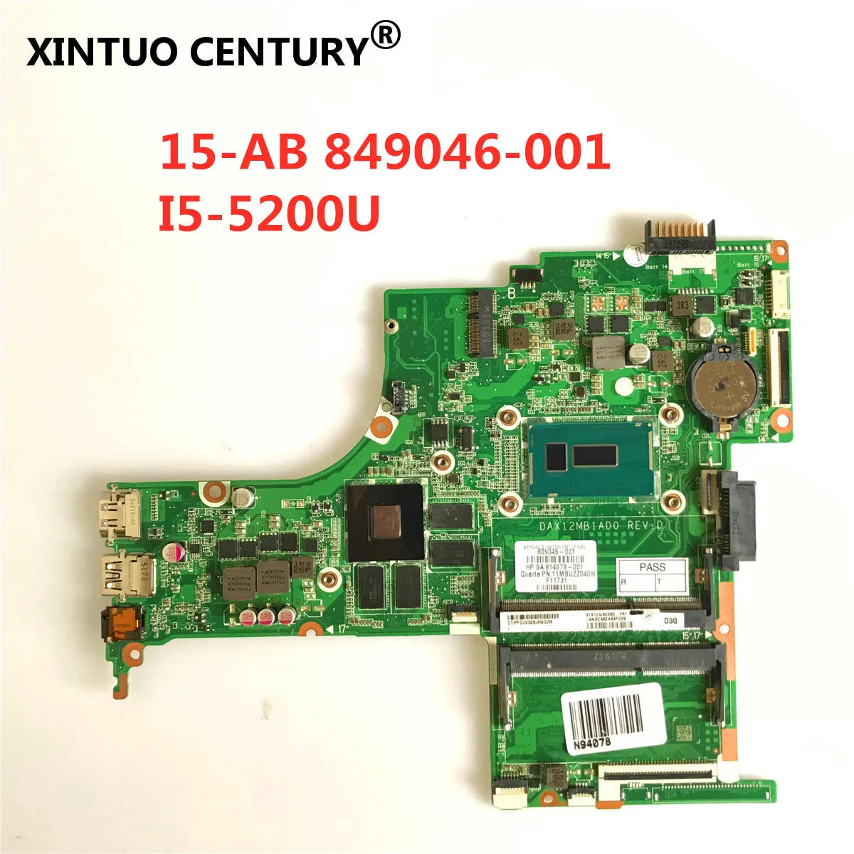 Для HP 15-AB Серия ноутбуков ПК 809046-501 809046-001 809046-601 DAX12MB1AD0 w 940 м/4GB i5-5200U материнская плата с процессором для ноутбука
Для HP 15-AB Серия ноутбуков ПК 809046-501 809046-001 809046-601 DAX12MB1AD0 w 940 м/4GB i5-5200U материнская плата с процессором для ноутбука