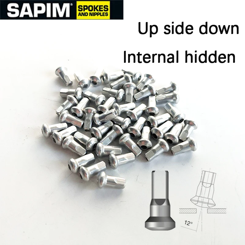 

Ultra light Sapim up side down aluminium alloy nipples 14G spoke road racing MTB XC Road cyclocross bike Internal hidden nipple