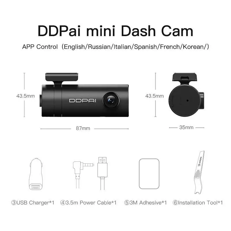 Видеорегистратор DDPAI Mini 1080P HD скрытый Автомобильный видеорегистратор Android Wi Fi