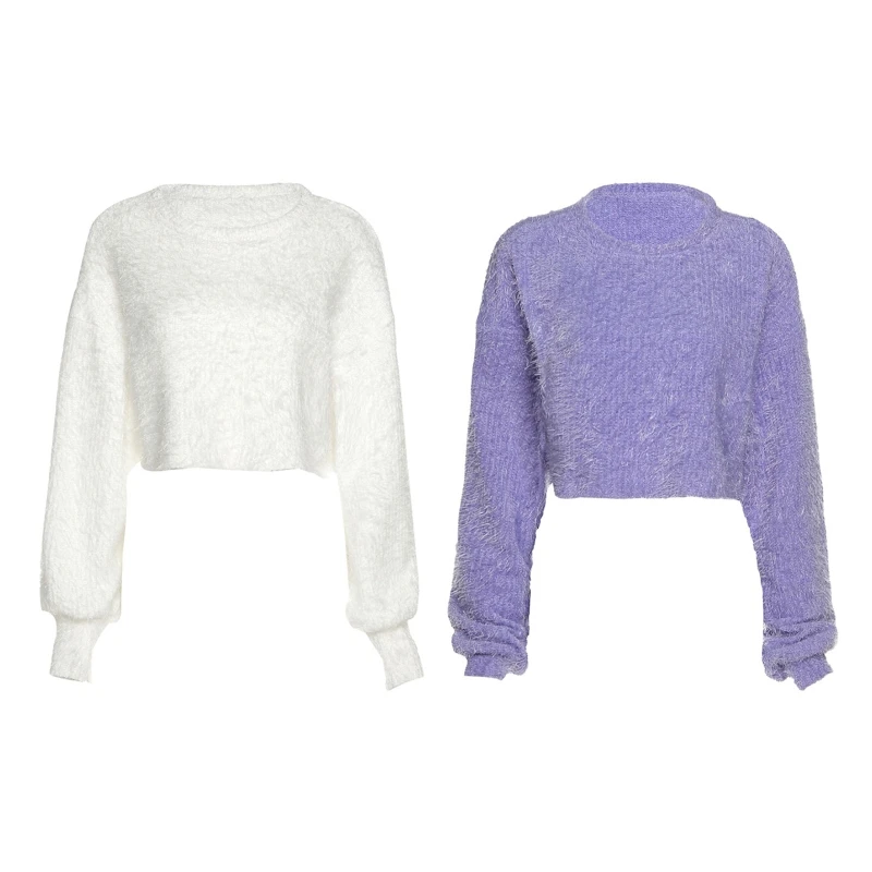 Women Long Sleeve O-Neck Knitted Sweater Autumn Solid Color Fuzzy Fluffy Sweatshirt Harajuku Loose Pullover Jumper Tops
Women Long Sleeve O-Neck Knitted Sweater Autumn Solid Color Fuzzy Fluffy Sweatshirt Harajuku Loose Pullover Jumper Tops
