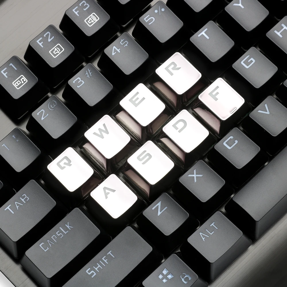 ROCKETEK 12 Key Double Shot Injection Backlit Electroplated mechanical keyboard keycaps For Cherry MX style Including key-puller
ROCKETEK 12 Key Double Shot Injection Backlit Electroplated mechanical keyboard keycaps For Cherry MX style Including key-puller