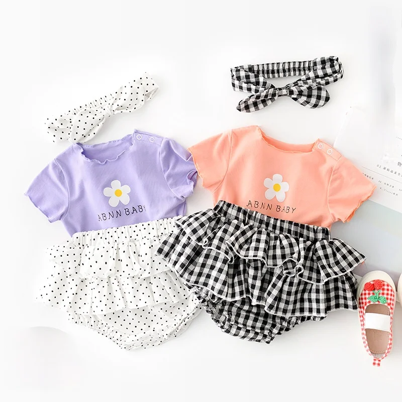 21 Years Summer Baby Flower Candy Color Cute Polka Dot Plaid Set Baby Two-piece Set + Hair Band Baby Girl Clothes
21 Years Summer Baby Flower Candy Color Cute Polka Dot Plaid Set Baby Two-piece Set + Hair Band Baby Girl Clothes