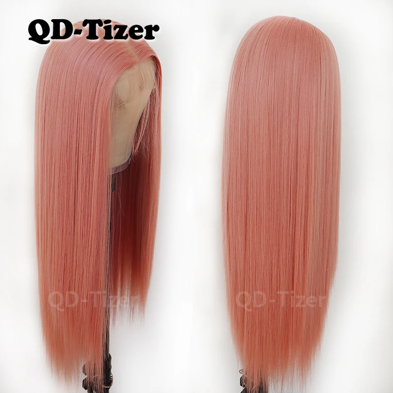 QD-Tizer 13*6 синтетические передние парики половина рук Термостойкое волокно замена