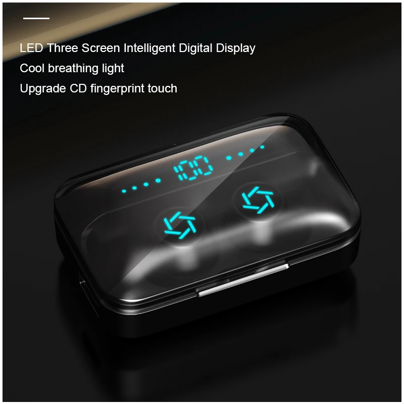 LED Display Wireless Bluetooth V5.0 Earphone HiFi Stereo Headset Sport Waterproof Fingerprint Touch Noise Cancelling Earbuds
LED Display Wireless Bluetooth V5.0 Earphone HiFi Stereo Headset Sport Waterproof Fingerprint Touch Noise Cancelling Earbuds