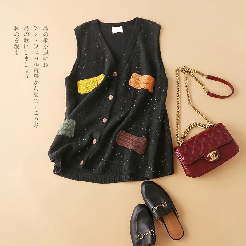 Top Knitted Tank Women's V-neck Vest Cardigan Single Breasted Vintage Sleeveless Sweater for Women
Top Knitted Tank Women's V-neck Vest Cardigan Single Breasted Vintage Sleeveless Sweater for Women