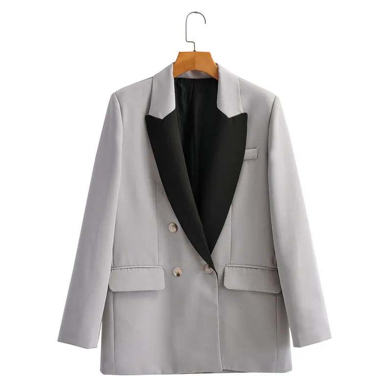 New Arrival Women Gray Blazer Coat Vintage Patchwork Notched Collar Pocket Fashion Female Casual Chic Tops
New Arrival Women Gray Blazer Coat Vintage Patchwork Notched Collar Pocket Fashion Female Casual Chic Tops