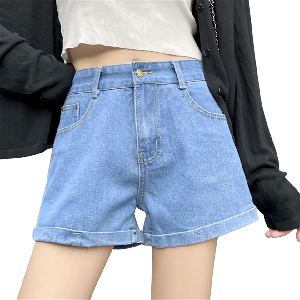 Fashion Women Denim Shorts Vintage High Waist Casual All-match Wide Leg Female Summer Loose Cuffs Ladies Shorts Jeans
Fashion Women Denim Shorts Vintage High Waist Casual All-match Wide Leg Female Summer Loose Cuffs Ladies Shorts Jeans