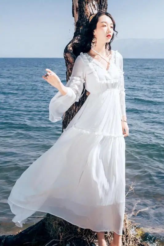 YAMDI 2020 dress dresses women boho a-line elegant luxury long sleeve party runway vintage spring summer solid white night club
YAMDI 2020 dress dresses women boho a-line elegant luxury long sleeve party runway vintage spring summer solid white night club
