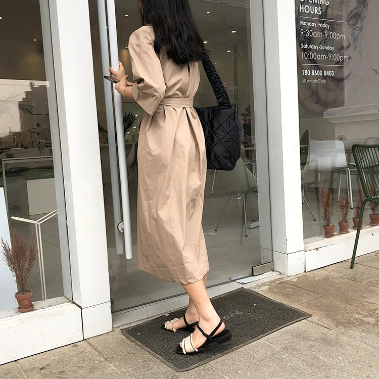 COIGARSAM Half Sleeve Women dress Solid High Waist Dresses 0180 
COIGARSAM Half Sleeve Women dress Solid High Waist Dresses 0180