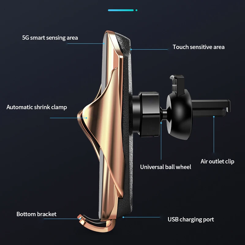 Universal 15w Wireless Charging Auto Sensor Clamp Mobile Holder 360 Rotation Stand Magnetic Qi Fast Charger
Universal 15w Wireless Charging Auto Sensor Clamp Mobile Holder 360 Rotation Stand Magnetic Qi Fast Charger