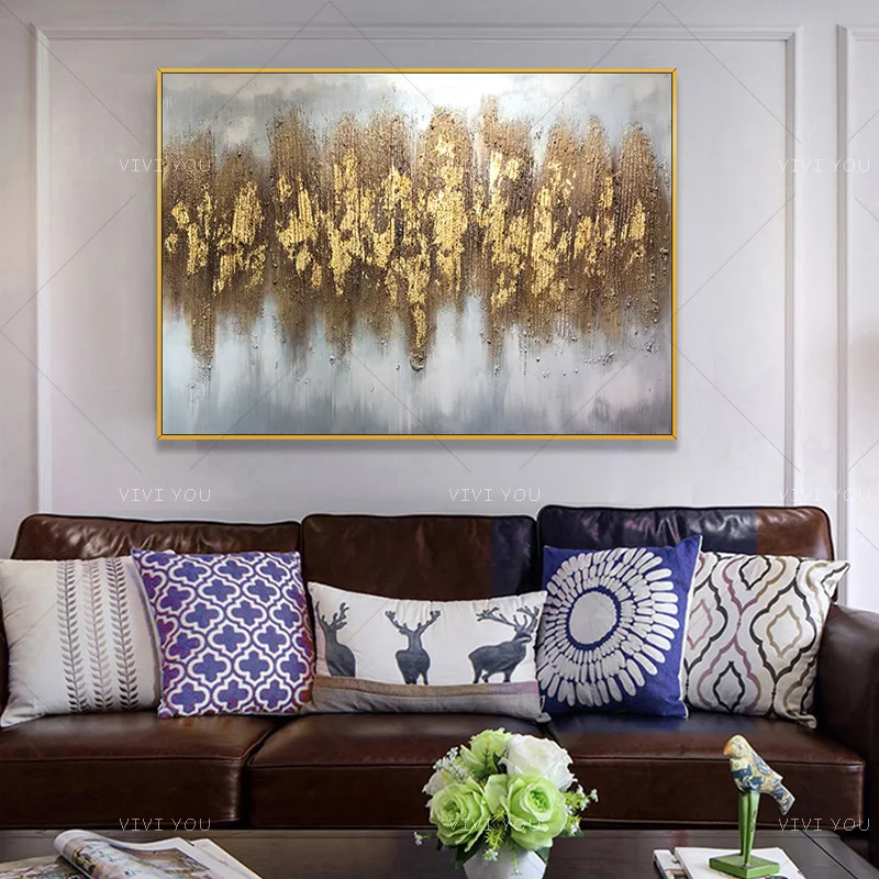 100% Hand Painted Modern Abstract Home Decoration Golden Wall Pictures for Living Room Wall Art on Canvas Frameless
100% Hand Painted Modern Abstract Home Decoration Golden Wall Pictures for Living Room Wall Art on Canvas Frameless