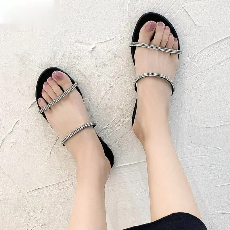 2021 Flat Slippers Casual Shoes Flat Slippers for WomenOutside Fashion Leather Woman Summer Slippers Open Crystal Women Shoes
2021 Flat Slippers Casual Shoes Flat Slippers for WomenOutside Fashion Leather Woman Summer Slippers Open Crystal Women Shoes