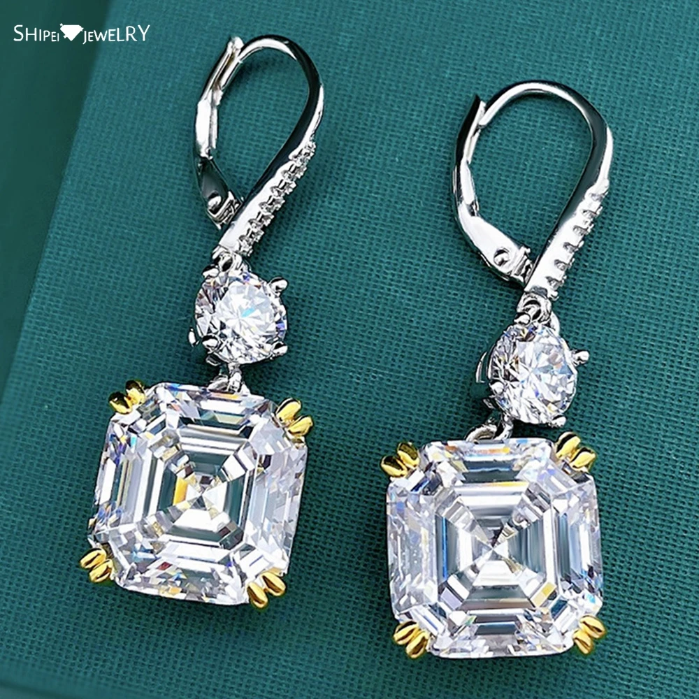 Shipei Fashion 100% 925 Sterling Silver Asscher Cut Created Moissanite Engagement Earrings Fine Jewelry Women Dangle Earrings
Shipei Fashion 100% 925 Sterling Silver Asscher Cut Created Moissanite Engagement Earrings Fine Jewelry Women Dangle Earrings
