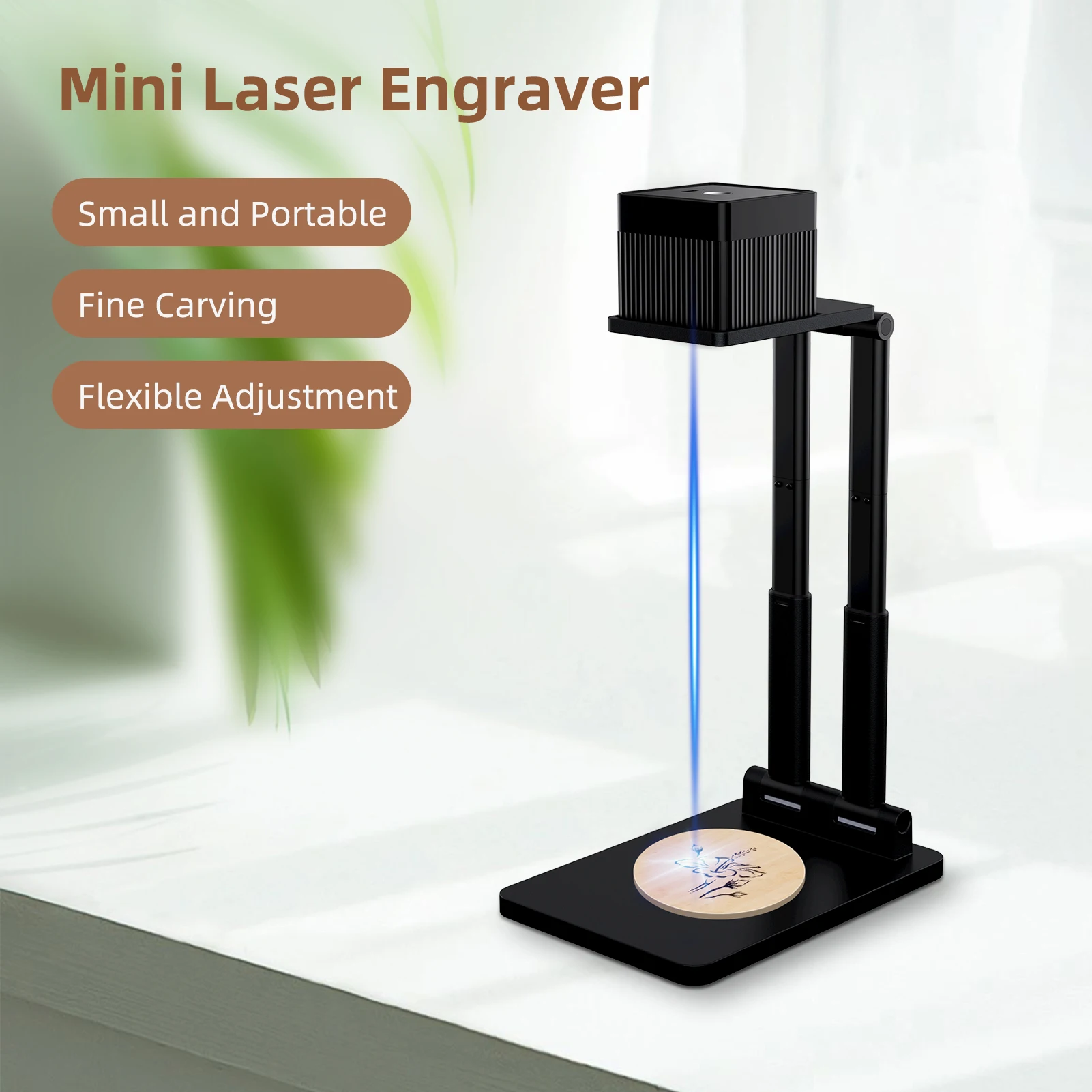 Mini Laser Engraver Portable BT Engraving Machine Desktop Cutter High Precision Goggles Adjustable Stand 100x100mm |
