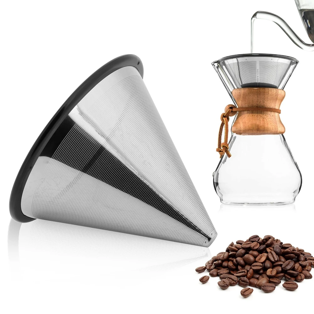 Reusable Coffee Filter Stainless Steel Double Layer Mesh Basket Brewing Coffee Holder Cone Funnel Dripper Coffee Making Tools
Reusable Coffee Filter Stainless Steel Double Layer Mesh Basket Brewing Coffee Holder Cone Funnel Dripper Coffee Making Tools