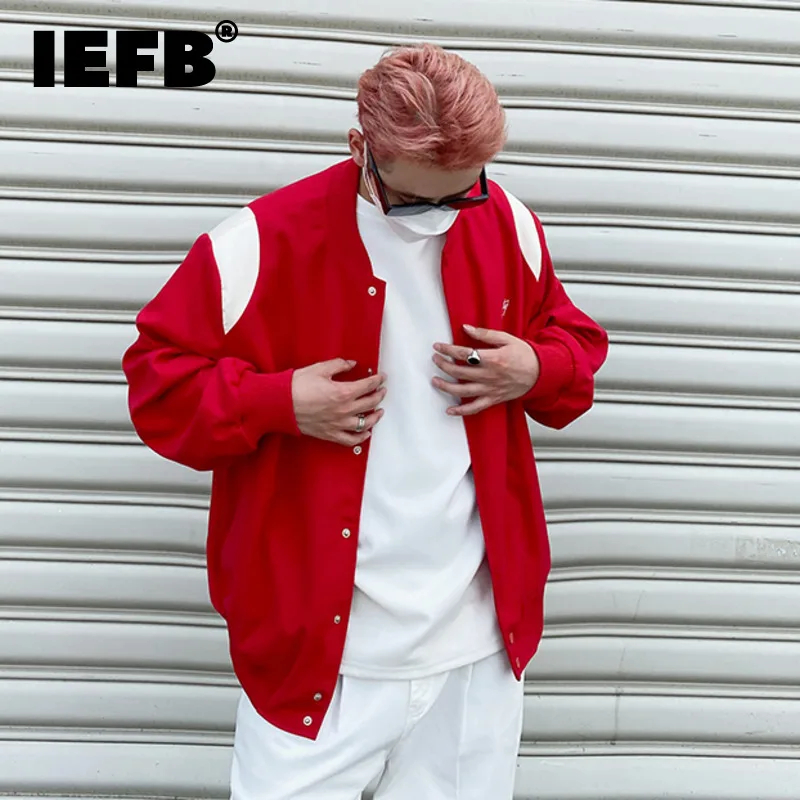 IEFB Men's Stitched Baseball Uniform Jacket Contrast Color Patchwork Korean Trend Oversized Single Breasted Coat 2021 Autumn New
IEFB Men's Stitched Baseball Uniform Jacket Contrast Color Patchwork Korean Trend Oversized Single Breasted Coat 2021 Autumn New