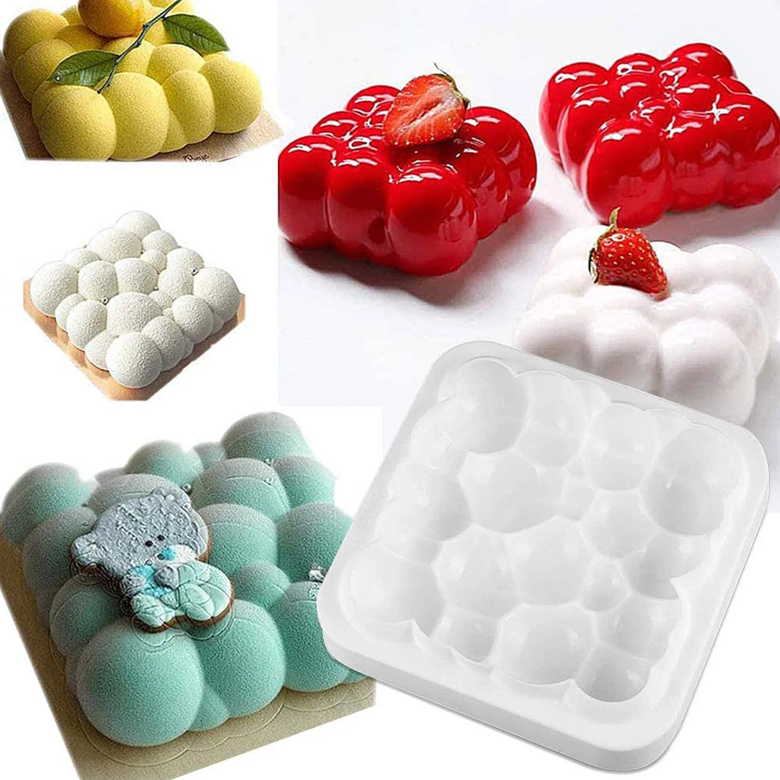 3D DIY Mousse Cake Mold Bubble Sky Cloud Silicone Cake Mold For Cakes Candies Chocolates Desserts Soft Candies Lollipo 21X21X5cm
3D DIY Mousse Cake Mold Bubble Sky Cloud Silicone Cake Mold For Cakes Candies Chocolates Desserts Soft Candies Lollipo 21X21X5cm