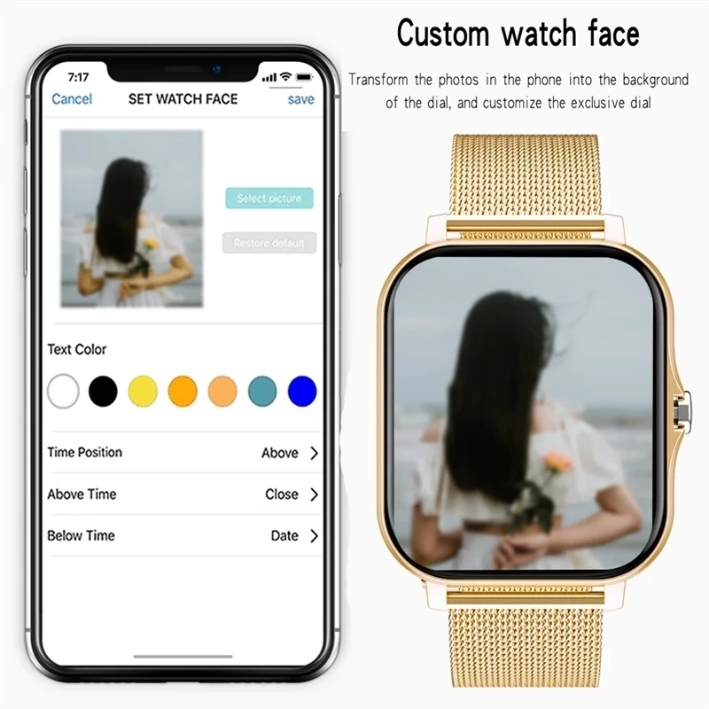 Новинка 2021 женские умные часы мужские с цветным экраном 1 69 дюйма фитнес-трекер