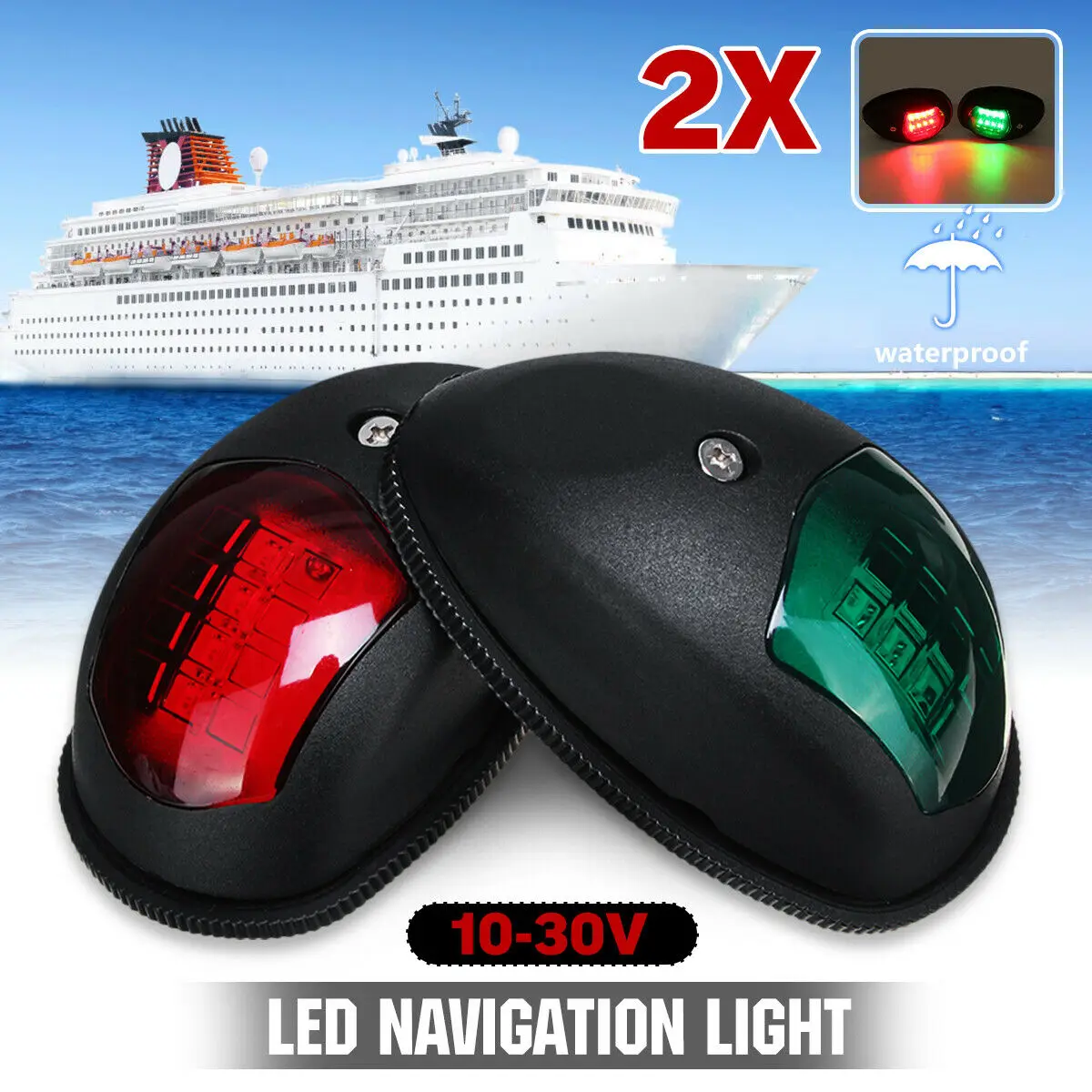 2PCS LED Navigation Light Signal Warning Lamp Signal Lamp Side Marker Light For Marine Boat Yacht Truck Trailer Van
2PCS LED Navigation Light Signal Warning Lamp Signal Lamp Side Marker Light For Marine Boat Yacht Truck Trailer Van