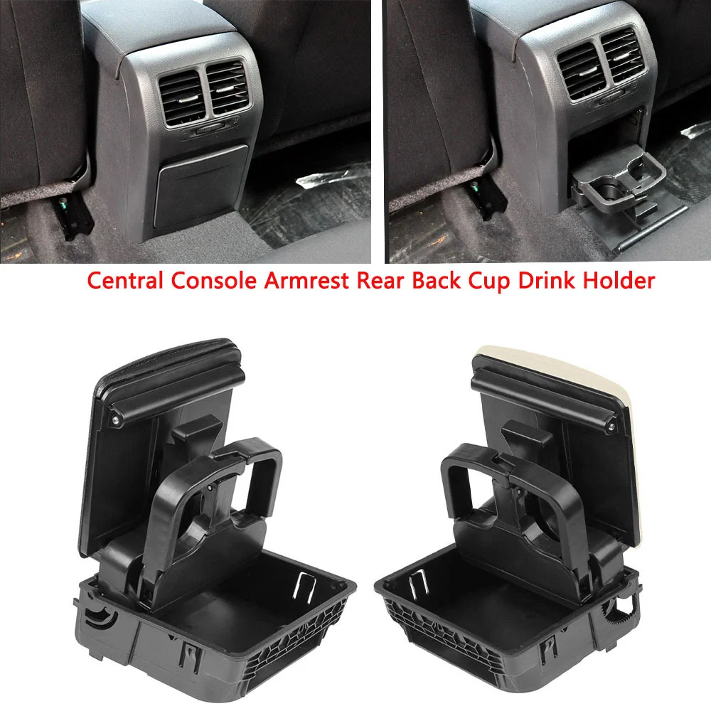 Car Central Console Armrest Rear Cup Holder ABS Drink Bottle Mount Stand For VW Jetta Golf 5 MK5 2005-2011 Car-Styling Accessory |