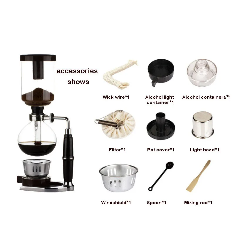 Home Style Siphon coffee maker Tea Siphon pot vacuum coffeemaker glass type coffee machine filter 3cup 5cups espresso machine 
Home Style Siphon coffee maker Tea Siphon pot vacuum coffeemaker glass type coffee machine filter 3cup 5cups espresso machine