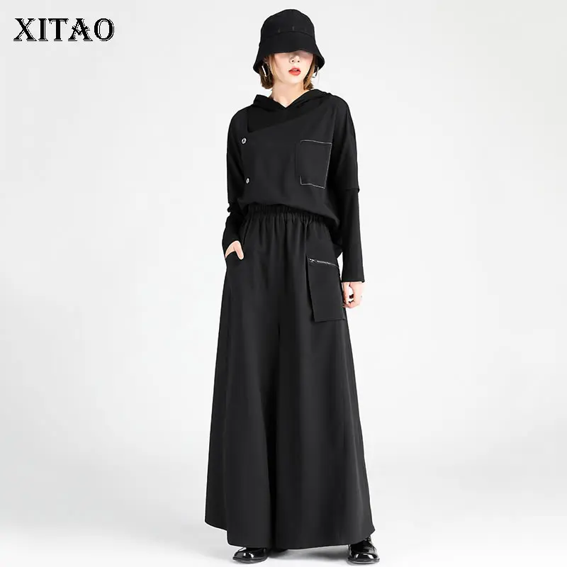 XITAO, однотонные черные повседневные широкие брюки, модные, лоскутные, с карманами, простые, свободные, женские, спринт и осень, универсальные,...
XITAO, однотонные черные повседневные широкие брюки, модные, лоскутные, с карманами, простые, свободные, женские, спринт и осень, универсальные,...