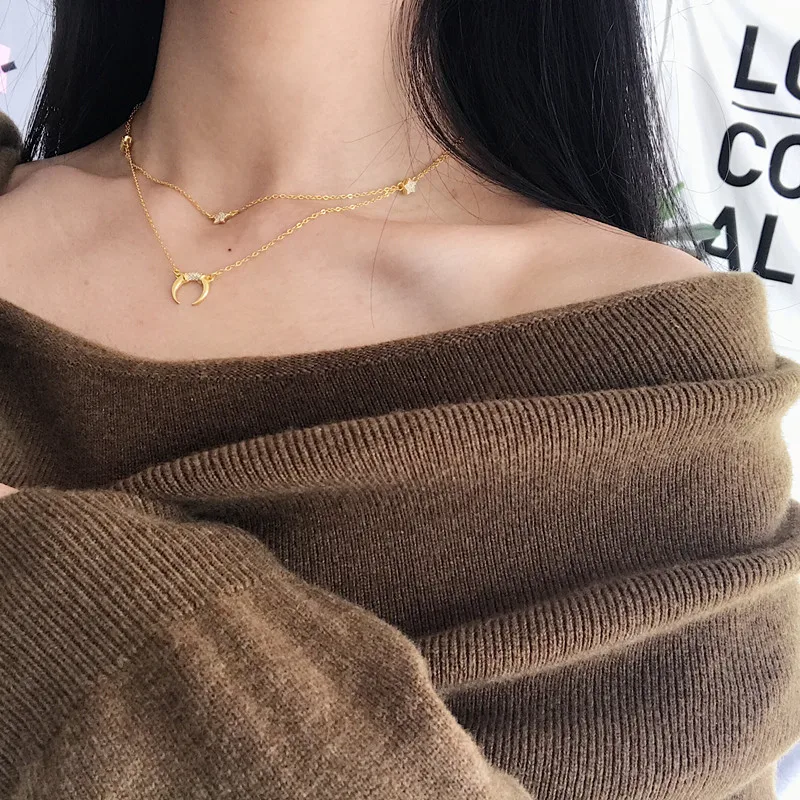 100% Authentic 925 Sterling silver White Zircon aaa+ Star &Moon Pendant Multi-layers Choker Necklace FINE Jewelry TLX785
100% Authentic 925 Sterling silver White Zircon aaa+ Star &Moon Pendant Multi-layers Choker Necklace FINE Jewelry TLX785