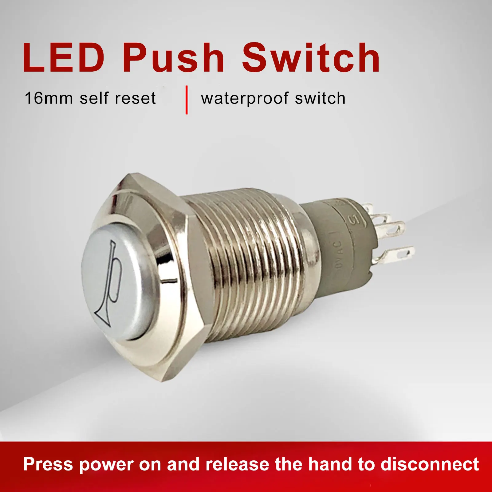 LED Power Light Momentary Push Horn Button 16mm 5/8" 12V Metal Switch Push Button Car Latch Speaker Bell Horn
LED Power Light Momentary Push Horn Button 16mm 5/8" 12V Metal Switch Push Button Car Latch Speaker Bell Horn