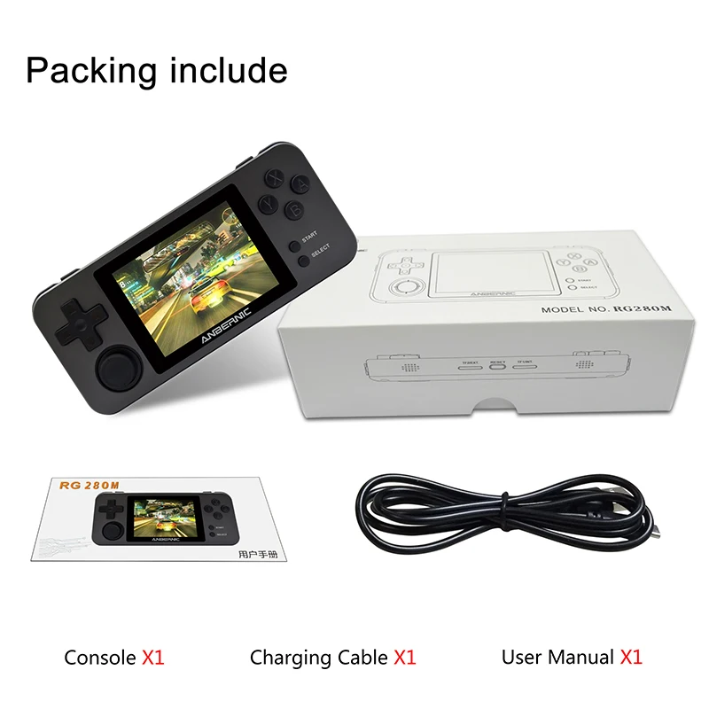 Portable Retro Handheld Game Console RG280M 64Bit Open Source System for PS1/FC/MD/N64/GB/GBA/GBC Built-in 13000+ Classic Games 
Portable Retro Handheld Game Console RG280M 64Bit Open Source System for PS1/FC/MD/N64/GB/GBA/GBC Built-in 13000+ Classic Games