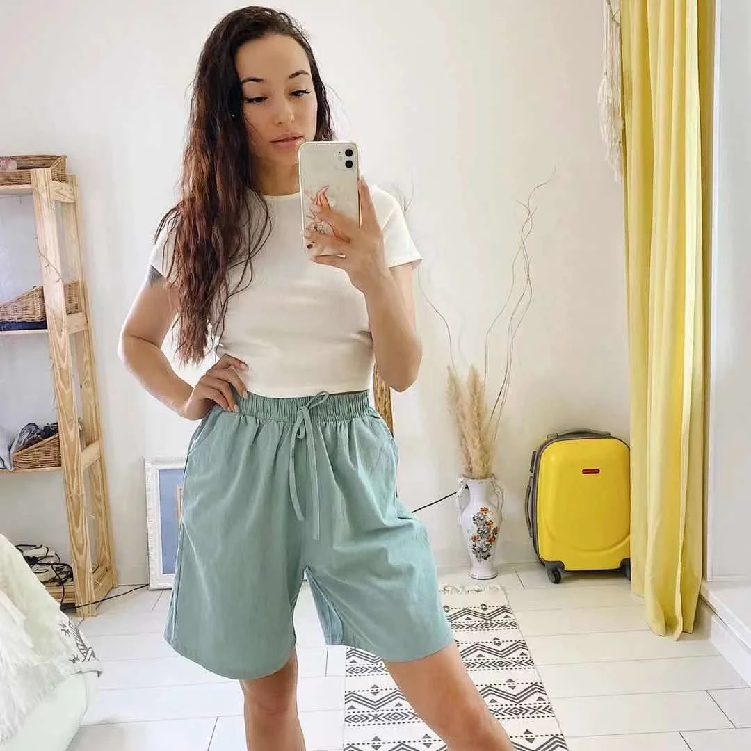 Vrouwen high Shorts 2021 Zomer Casual Solid Katoen Linnen Shorts Hoge Taille Losse Shorts Voor Meisjes Zachte Koele Vrouwelijke
Vrouwen high Shorts 2021 Zomer Casual Solid Katoen Linnen Shorts Hoge Taille Losse Shorts Voor Meisjes Zachte Koele Vrouwelijke