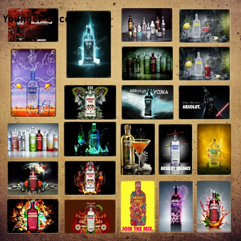 Плакат Absolut Peppar водка металлические жестяные знаки Швеция пиво вино настенная