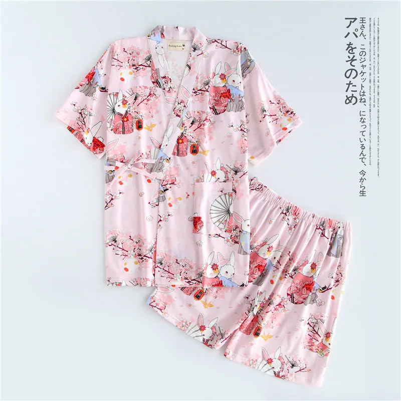 Kimono Traditional Japanese Loose Shirt Pajamas Set Yukata Women Summer Thin Cotton Short-sleeved Sweet Cute Home Service Suit
Kimono Traditional Japanese Loose Shirt Pajamas Set Yukata Women Summer Thin Cotton Short-sleeved Sweet Cute Home Service Suit