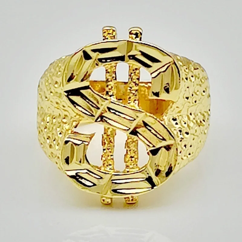 Golden Dollar Sign Ring for Men Women Exquisite Luxury High-Grade Hip Hop Party Couple Fingle Jewelry Wholesale Accessories
Golden Dollar Sign Ring for Men Women Exquisite Luxury High-Grade Hip Hop Party Couple Fingle Jewelry Wholesale Accessories