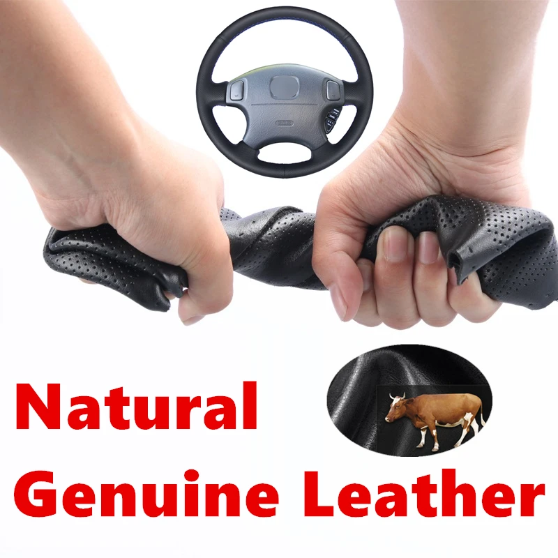 

Hand stitched Genuine Calfskin Leather Car Steering Wheel Cover for Honda CRV CR-V Accord 6 Odyssey Prelude Civic Acura CL MDX