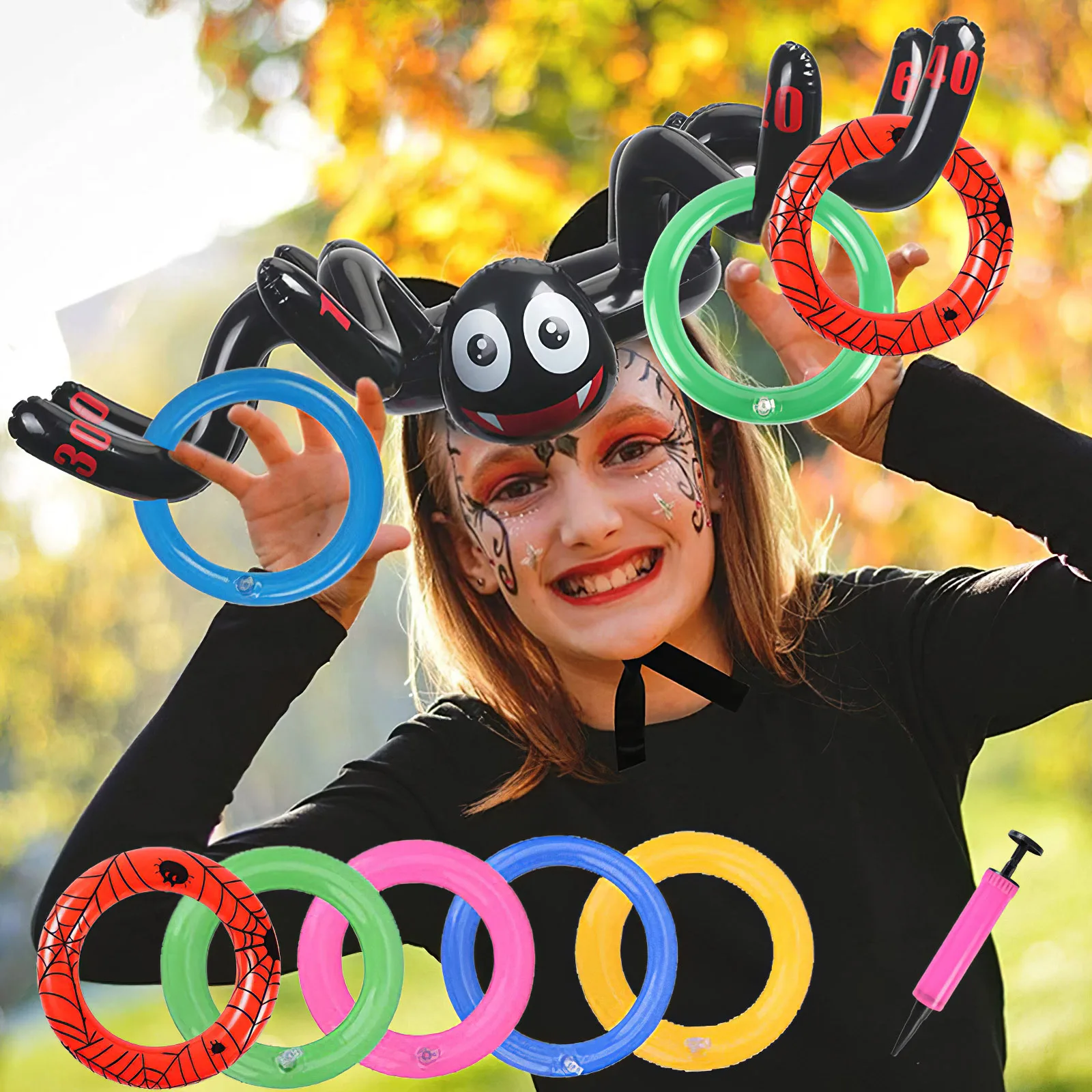 

Искусственная игра надувные пауки ведьма шляпа бросать игра для детей хэллоуивечерние Вечеринка Сувениры в помещении на открытом воздухе ...