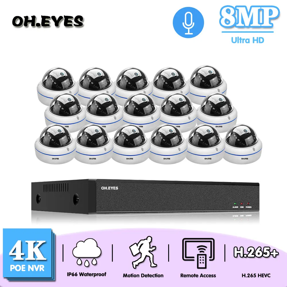 OH.EYES 4K Ultra HD 16CH NVR Kit H.265+ CCTV Security System 8MP CCTV System IR Night Vision Video Security Surveillance Kits
OH.EYES 4K Ultra HD 16CH NVR Kit H.265+ CCTV Security System 8MP CCTV System IR Night Vision Video Security Surveillance Kits