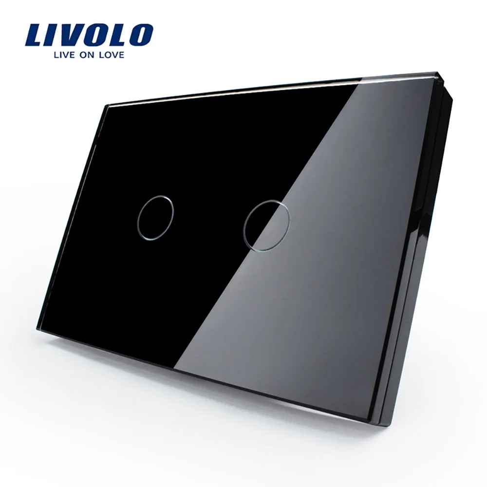 

LIVOLO US Standard Wall Switch, AC 110~250V, Ivory White Glass Panel, 2-gang 1way Touch Switch, VL-C302-81 for Home Improvement