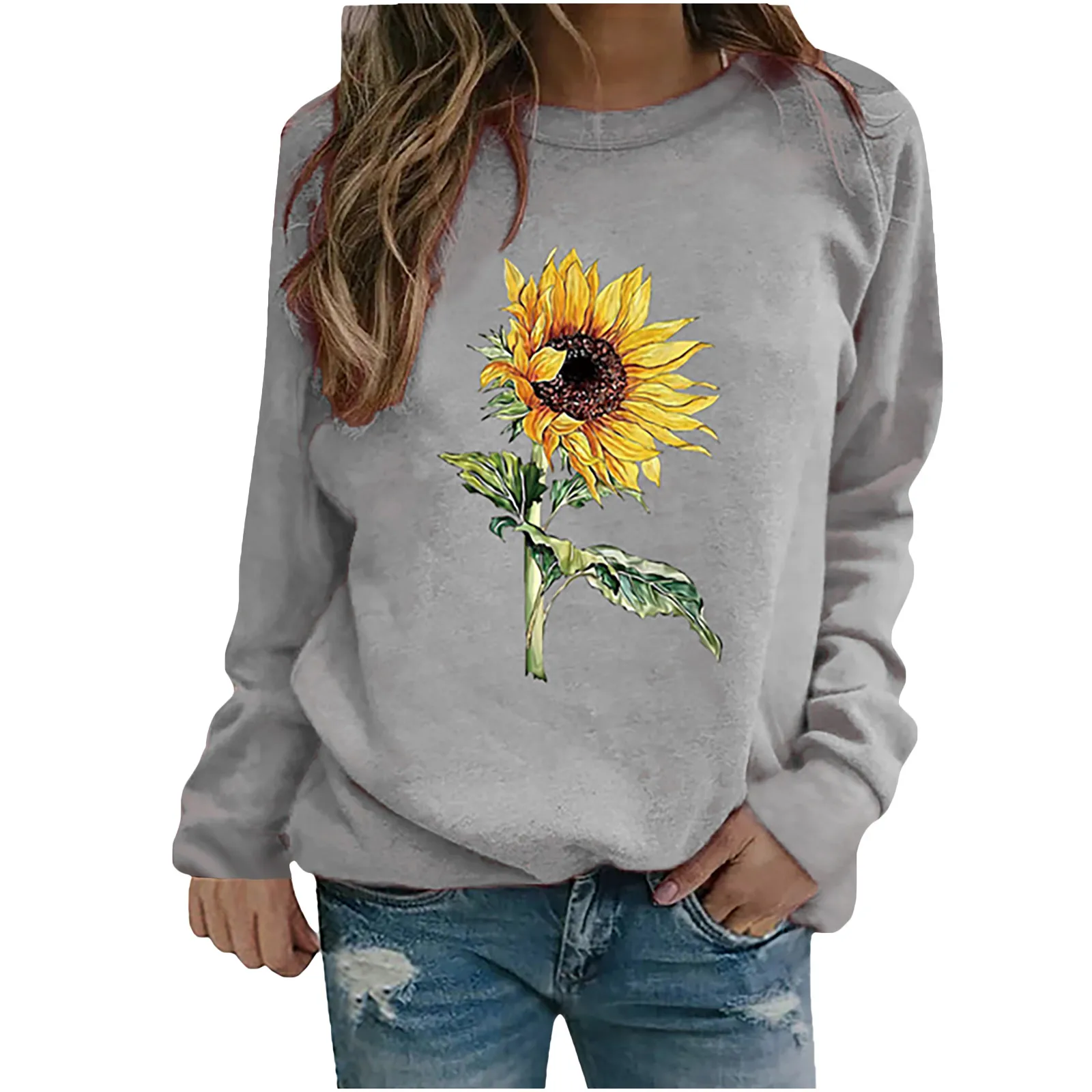 Sunflower Print Sweatshirt Ladies Casual Pullover Long Sleeve Loose O-neck Tops Fall 2020 Women Clothing Fashion Sudadera A30
Sunflower Print Sweatshirt Ladies Casual Pullover Long Sleeve Loose O-neck Tops Fall 2020 Women Clothing Fashion Sudadera A30