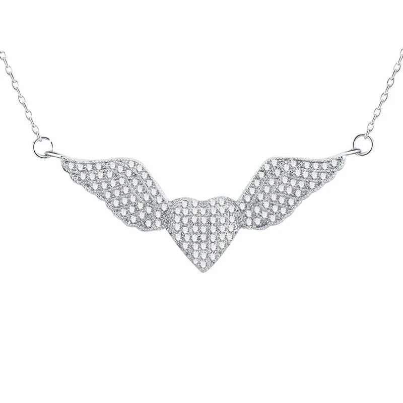S925 Sterling Silver Necklace Fashion Heart-shaped Angel Wing Pendant Set Chain Micro-inlaid Simple Clavicle Chain
S925 Sterling Silver Necklace Fashion Heart-shaped Angel Wing Pendant Set Chain Micro-inlaid Simple Clavicle Chain