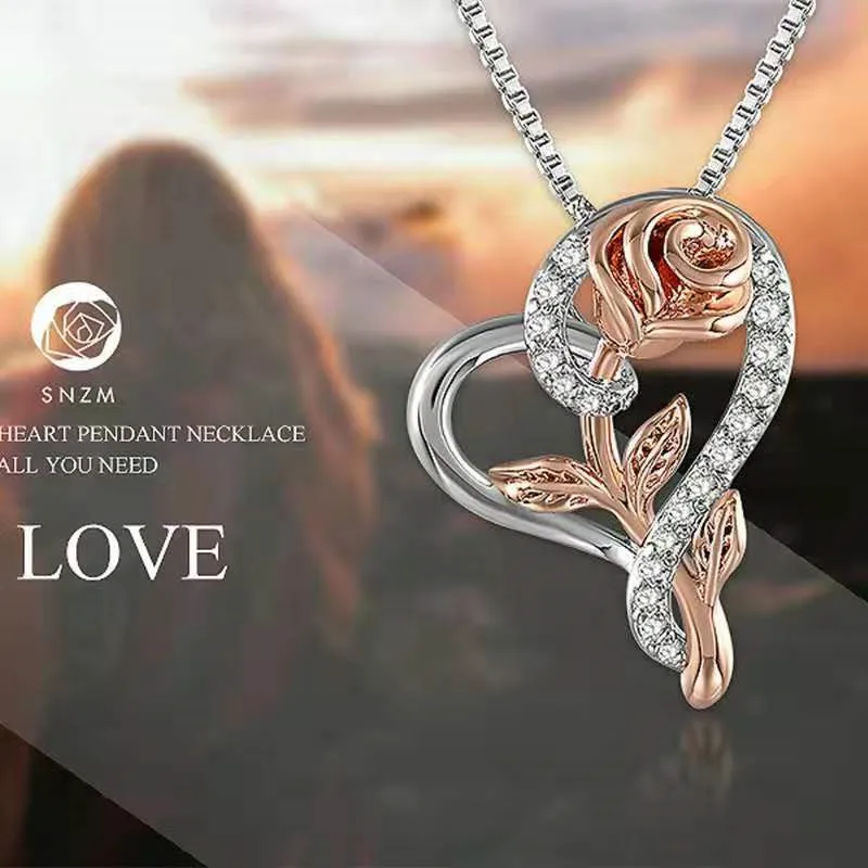 Fashion Creative Popular Love Rose Necklace Women's Wedding Prom Party Pendant Holiday Gift Jewelry Wholesale
Fashion Creative Popular Love Rose Necklace Women's Wedding Prom Party Pendant Holiday Gift Jewelry Wholesale