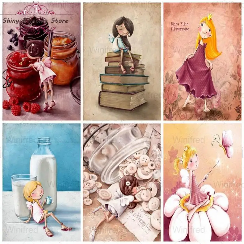 Full Diamond Embroidery Cartoon Illustration Little Girl 5D Diamond Mosaic Cross Stitch Picture of Rhinestones Wall Decoration
Full Diamond Embroidery Cartoon Illustration Little Girl 5D Diamond Mosaic Cross Stitch Picture of Rhinestones Wall Decoration