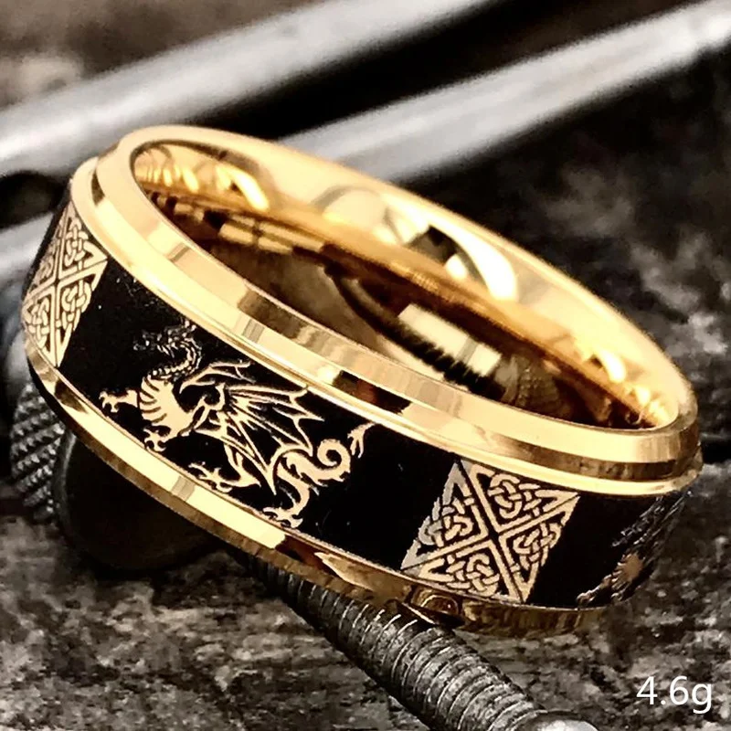 Unique Men Animal Northern Europe Viking Gold Plated Color Magic Dragon with Wing Signet Ring for Gothic Charms Jewerly
Unique Men Animal Northern Europe Viking Gold Plated Color Magic Dragon with Wing Signet Ring for Gothic Charms Jewerly
