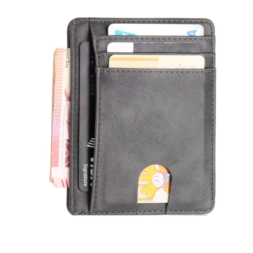 

Тонкий кожаный кошелек с блокировкой радиочастотной идентификации, держатель для кредитных карт, кошелек, чехол для денег для мужчин и женщ...