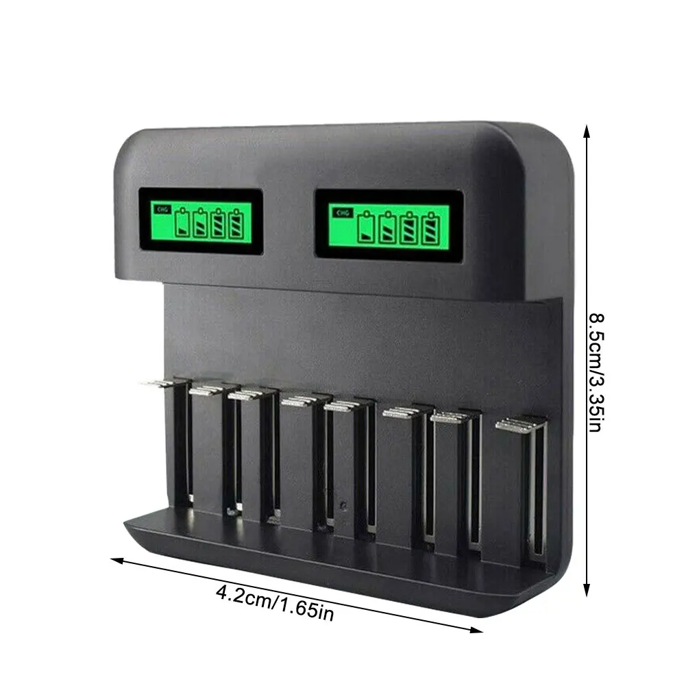 8-Slot Battery Charger USB Powered AA/AAA/C/D Rechargeable Battery Charger with LCD Display
8-Slot Battery Charger USB Powered AA/AAA/C/D Rechargeable Battery Charger with LCD Display
