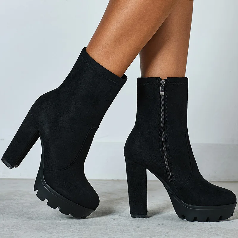 Women Boots Pumps Platform Chunky Heels Round Toe Ankle Boots Mujer Sexy Ladies Zip Increase High Heeled Boots Women rgt5
Women Boots Pumps Platform Chunky Heels Round Toe Ankle Boots Mujer Sexy Ladies Zip Increase High Heeled Boots Women rgt5