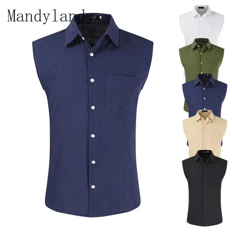 Mandylandy New Men's Summer Sleeveless Vest Shirt Male Casual Fashion Cotton and Linen Slim Fit T-shirt Top
Mandylandy New Men's Summer Sleeveless Vest Shirt Male Casual Fashion Cotton and Linen Slim Fit T-shirt Top