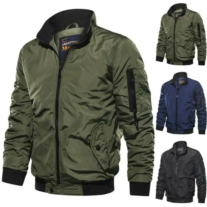 Autumn Winter Coat Men's Jacket Solid Stand Collar Jacket Casual Long Sleeves Windproof Outwear Coat Men Clothing 
Autumn Winter Coat Men's Jacket Solid Stand Collar Jacket Casual Long Sleeves Windproof Outwear Coat Men Clothing