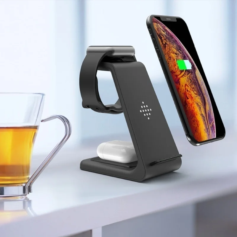 3 в 1 Беспроводное зарядное устройство для iPhone 11 Pro XS Max XR X 8 Plus Samsung S10 Беспроводная