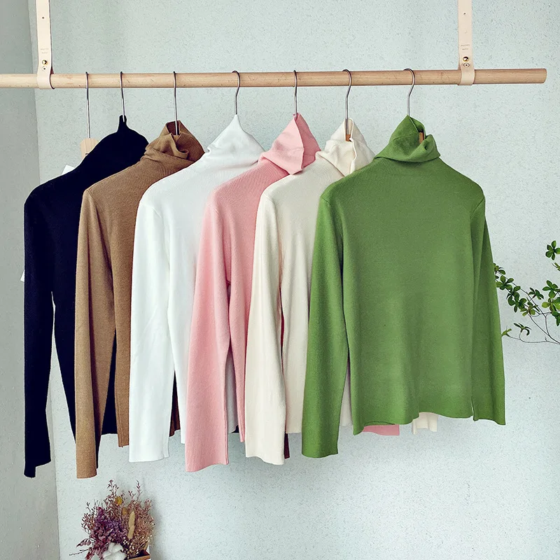 Women Winter Kintted Turtleneck Slim Long Sleeve Tops Chic Bansic Streetwear Solid Pullover Female Korean Style tee
Women Winter Kintted Turtleneck Slim Long Sleeve Tops Chic Bansic Streetwear Solid Pullover Female Korean Style tee